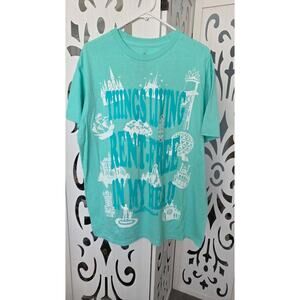 Disney Things Living Rent Free In My Head Shirt XL Green Graphic Tee NWT